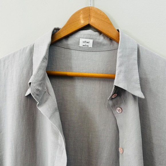 Wilfred Linen Button Down Shirt Dress (Light Gray) - Picture 9 of 9